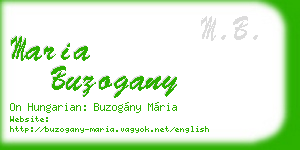 maria buzogany business card